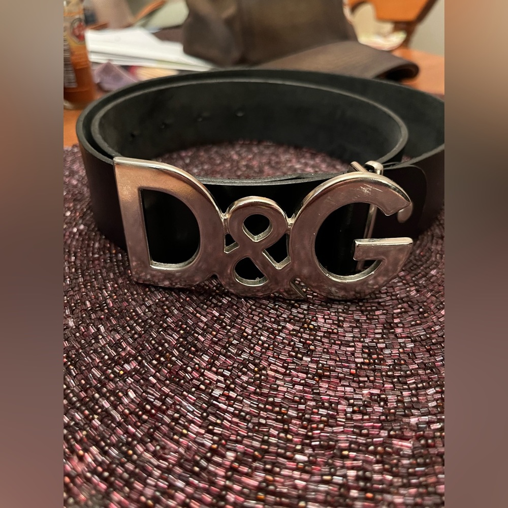 D&G Black Belt with Silver Buckle